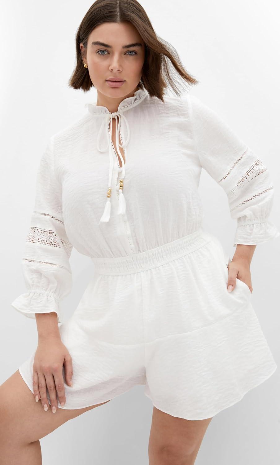 image:imageCity Chic Womens Plus Size Playsuit FayeIvory