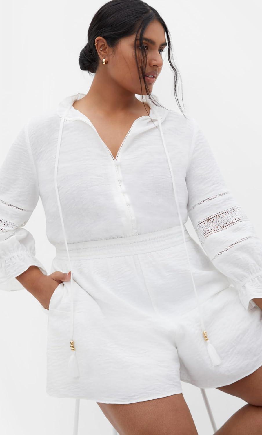 image:imageCity Chic Womens Plus Size Playsuit FayeIvory