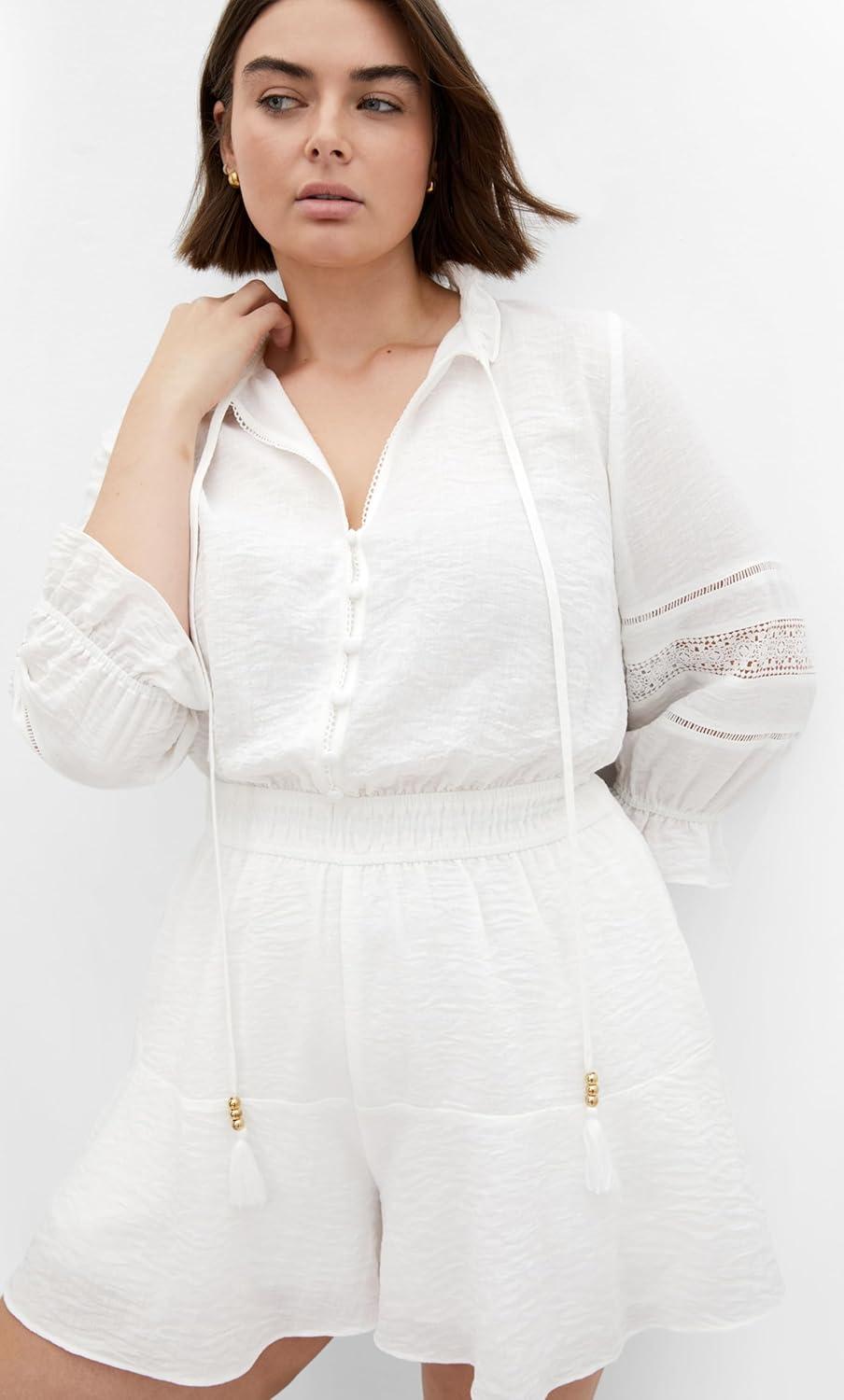 image:imageCity Chic Womens Plus Size Playsuit FayeIvory