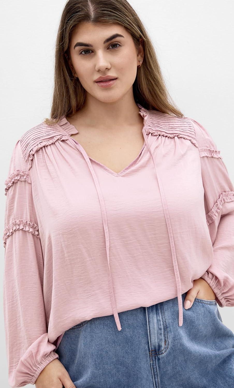 image:imageCity Chic Womens Plus Size Shirt Drama QueenSoft Rose