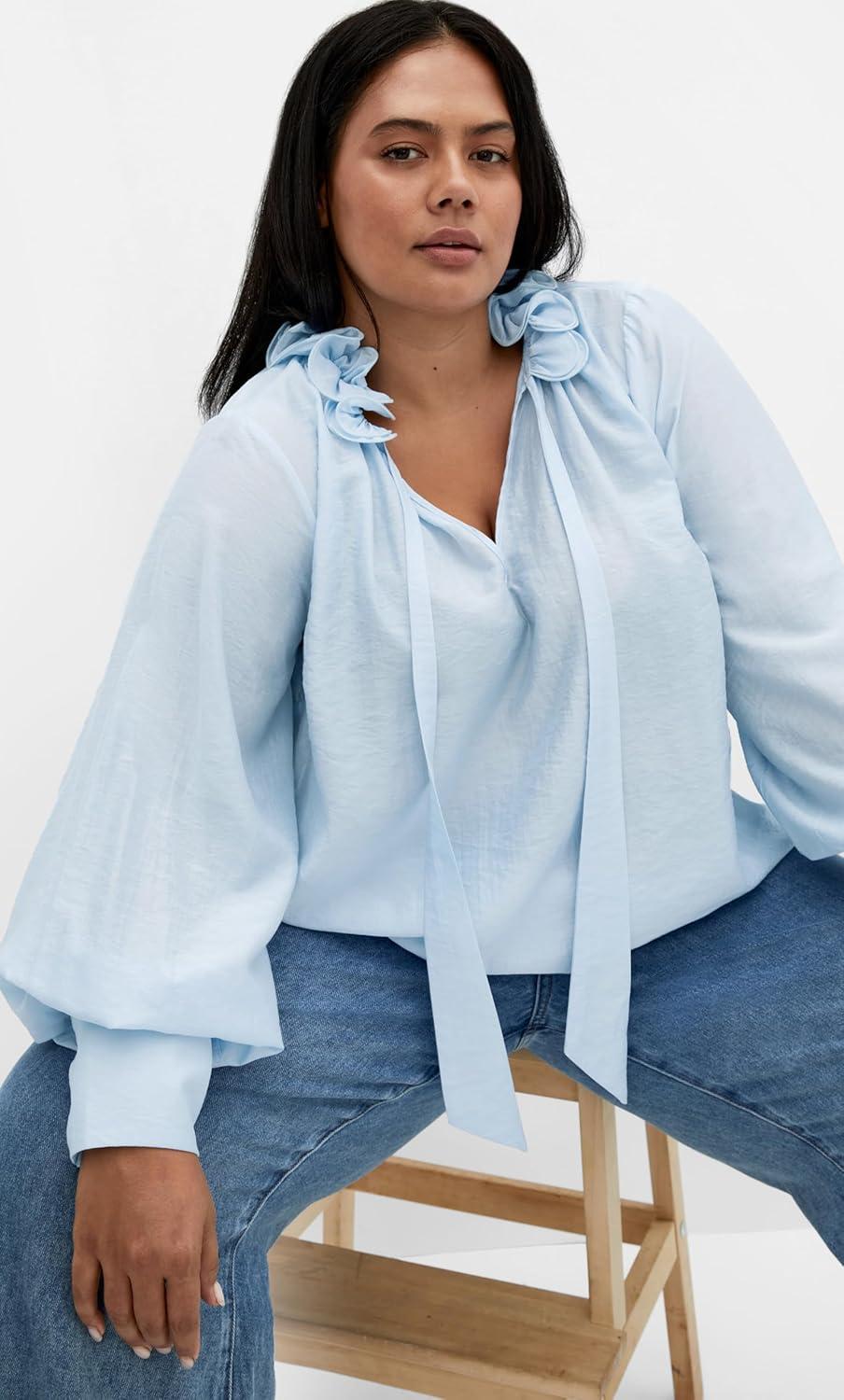 image:imageCity Chic Womens Plus Size Top AntoinetteSky Blue