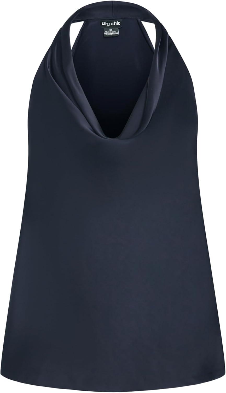image:imageCity Chic Womens Plus Size Top Chloe CowlNavy