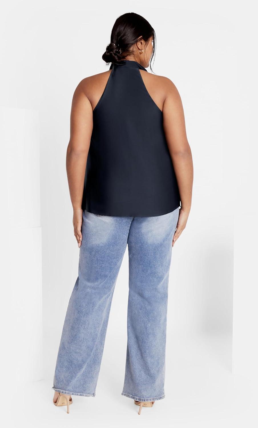 image:imageCity Chic Womens Plus Size Top Chloe CowlNavy
