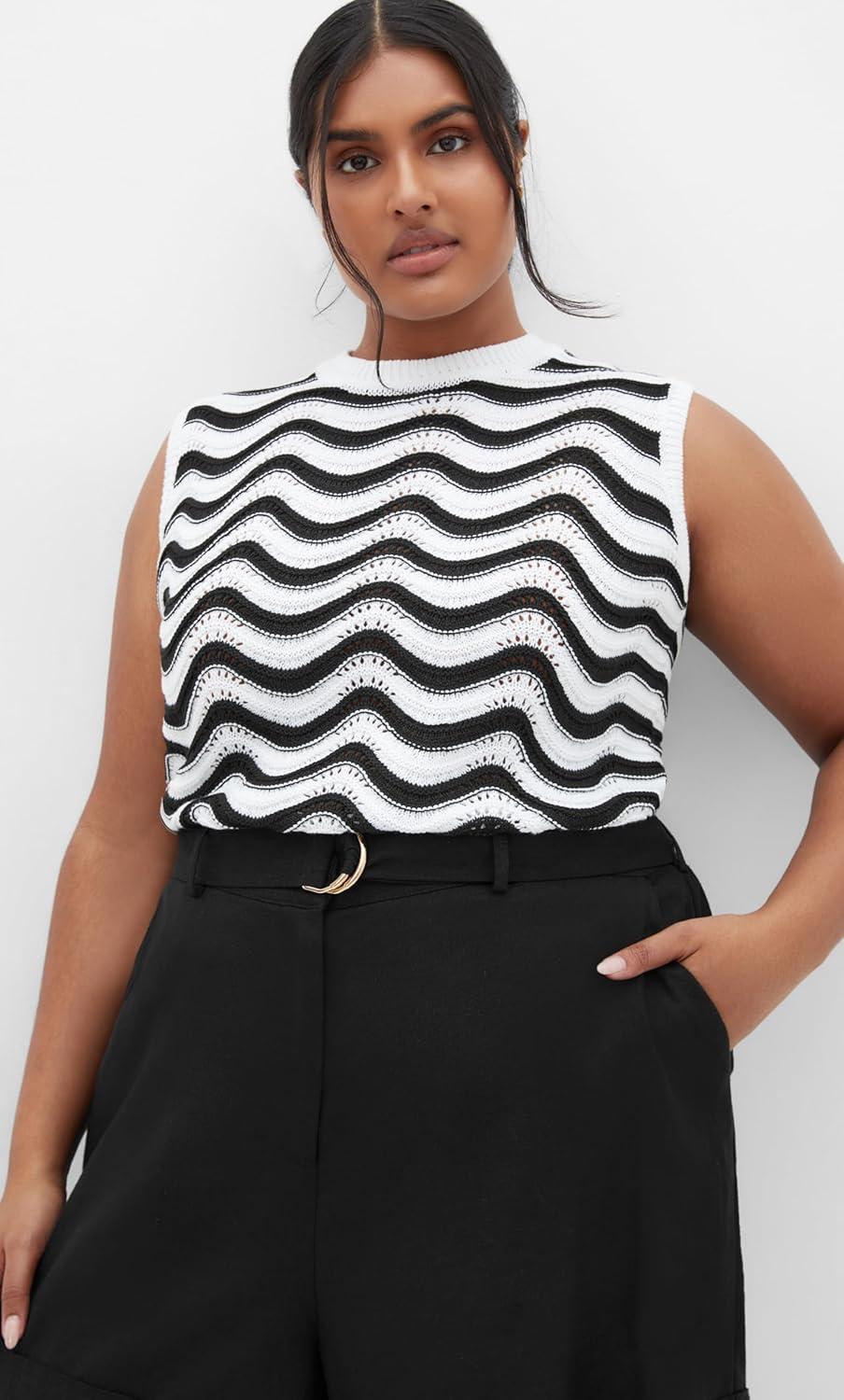 image:imageCity Chic Womens Plus Size Top Cornelia WaveWave
