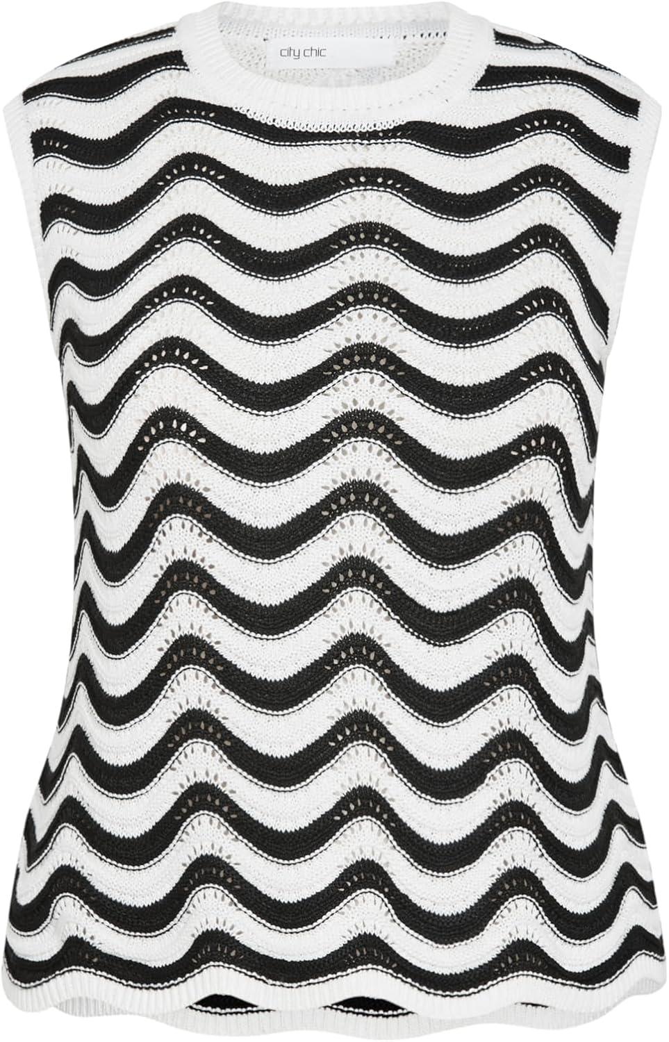 image:imageCity Chic Womens Plus Size Top Cornelia WaveWave