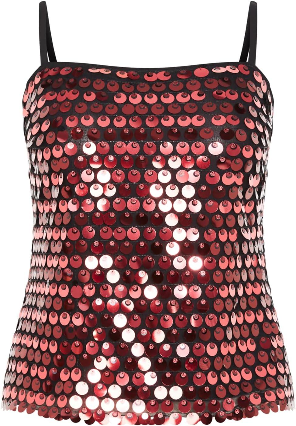 image:imageCity Chic Womens Plus Size Top Disco Straight Neck SequinedPink