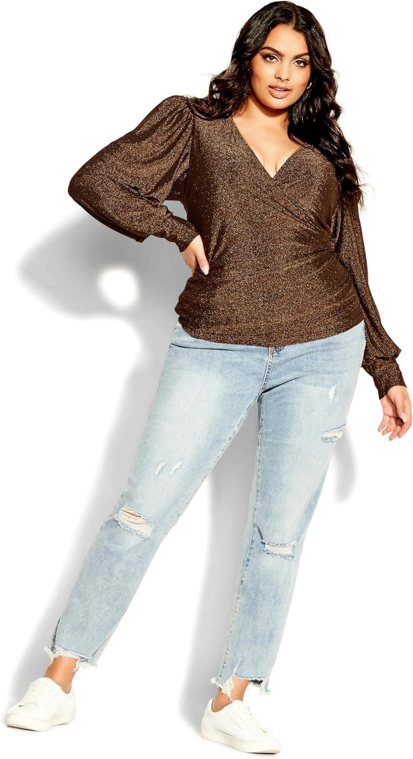 image:imageCity Chic Womens Plus Size Top GlowingBronze