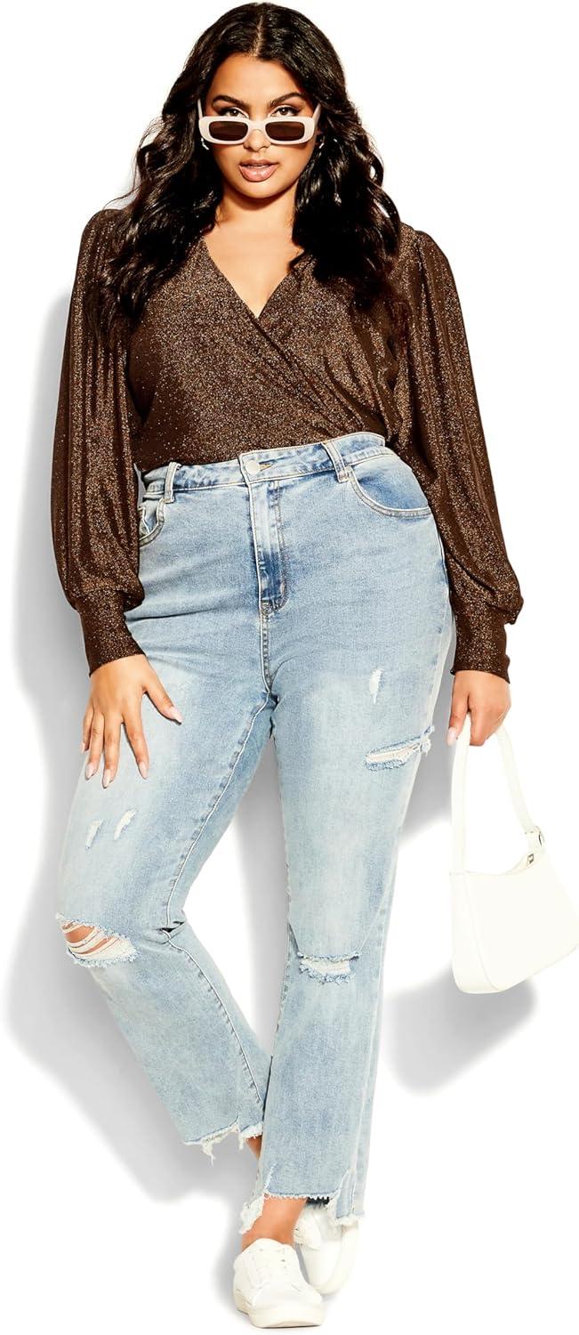 image:imageCity Chic Womens Plus Size Top GlowingBronze