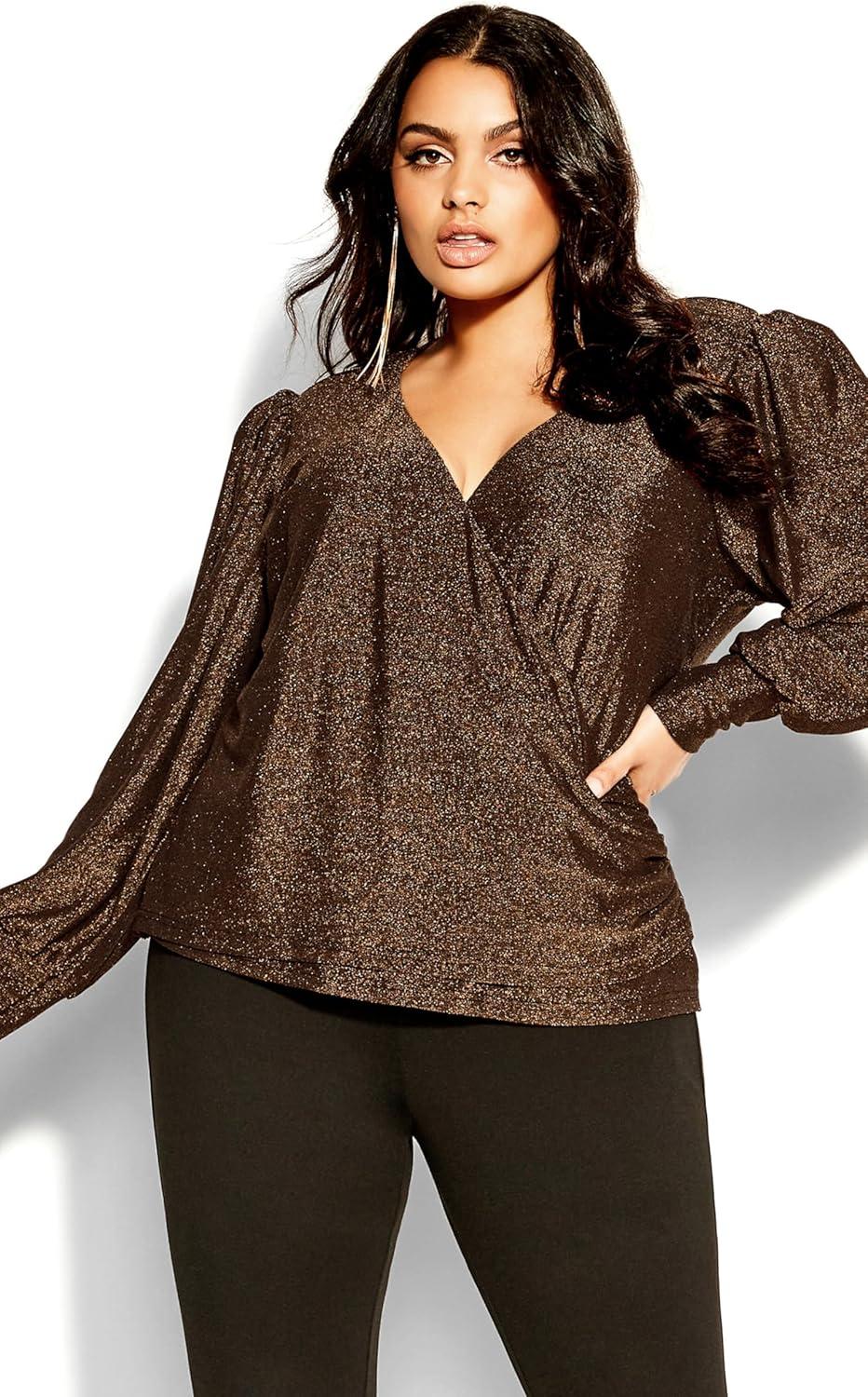 image:imageCity Chic Womens Plus Size Top GlowingBronze