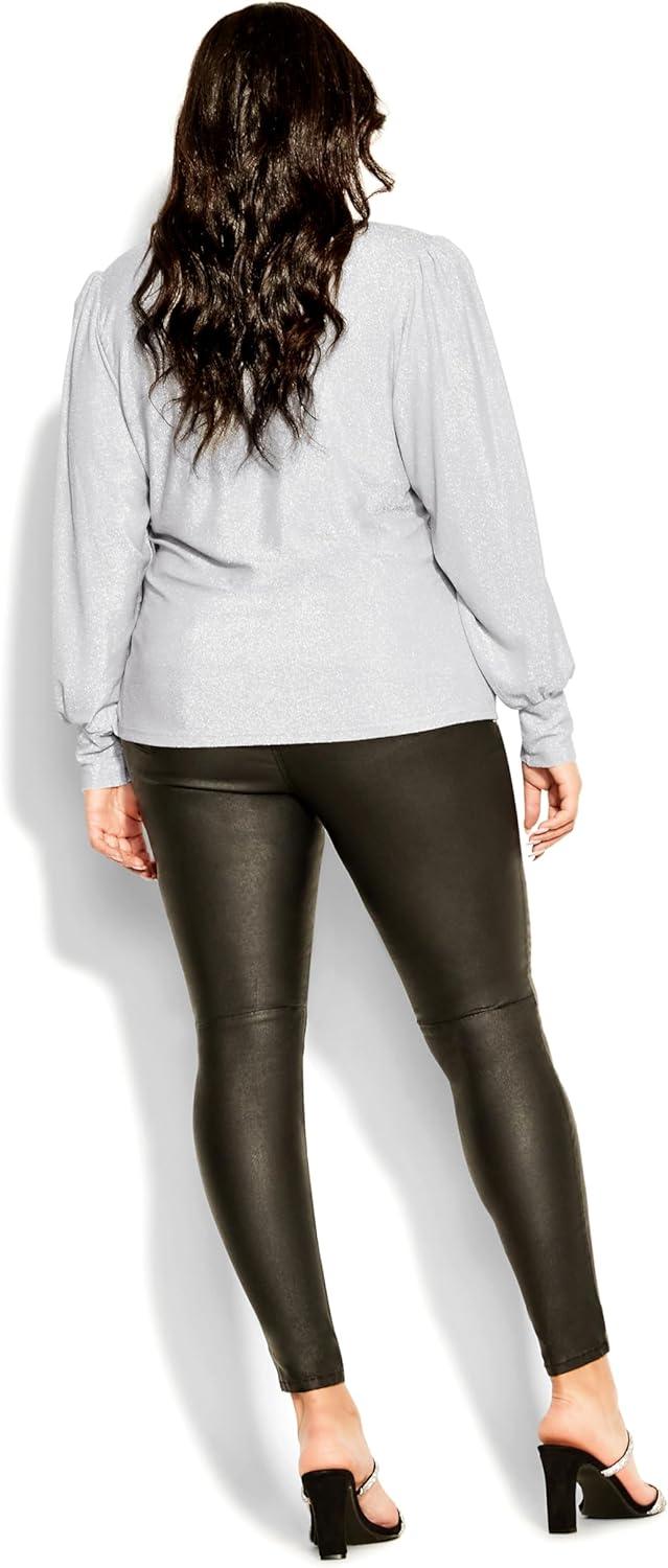 image:imageCity Chic Womens Plus Size Top GlowingSilver