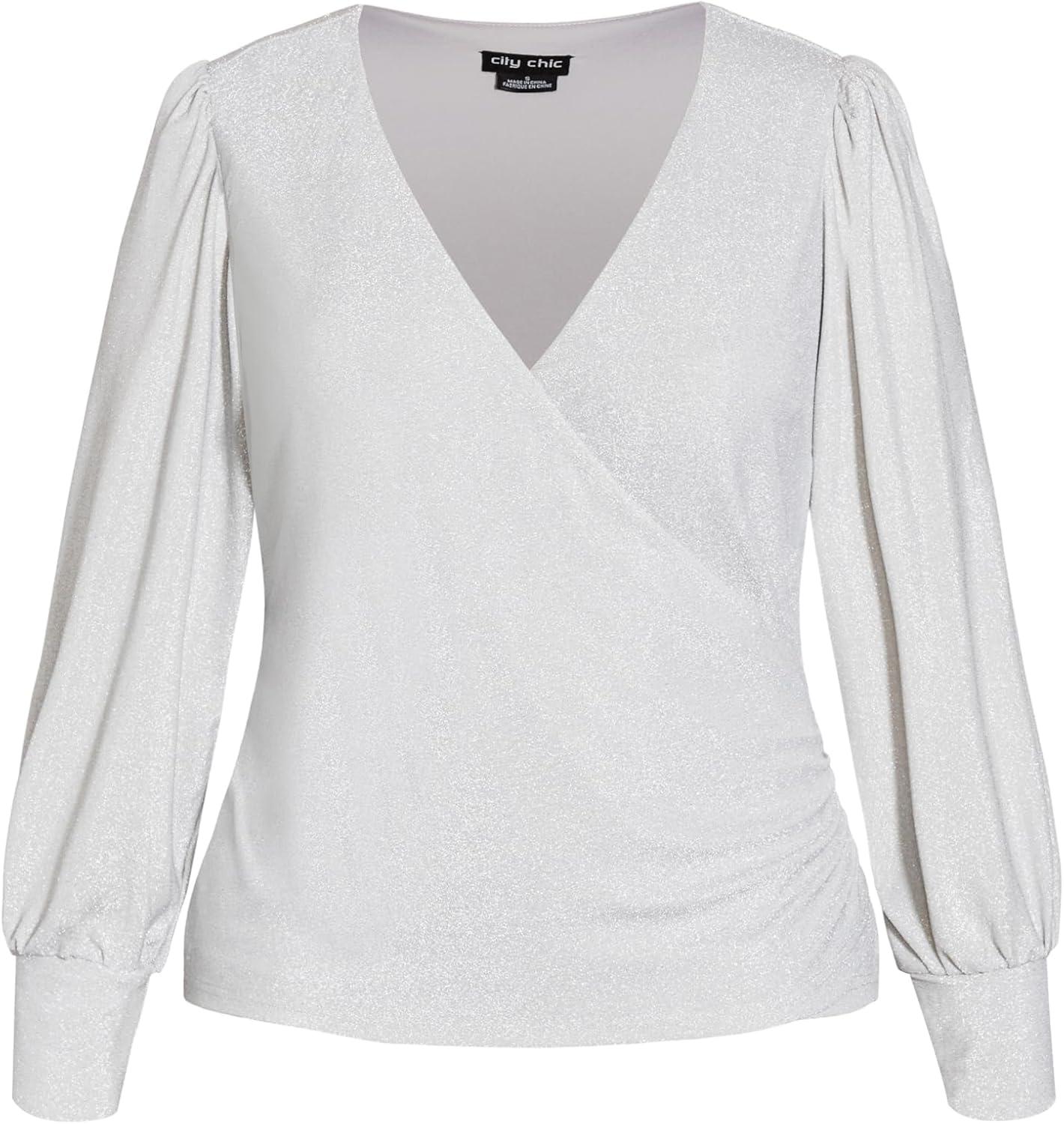 image:imageCity Chic Womens Plus Size Top GlowingSilver