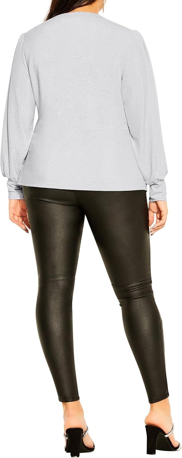 image:imageCity Chic Womens Plus Size Top GlowingSilver