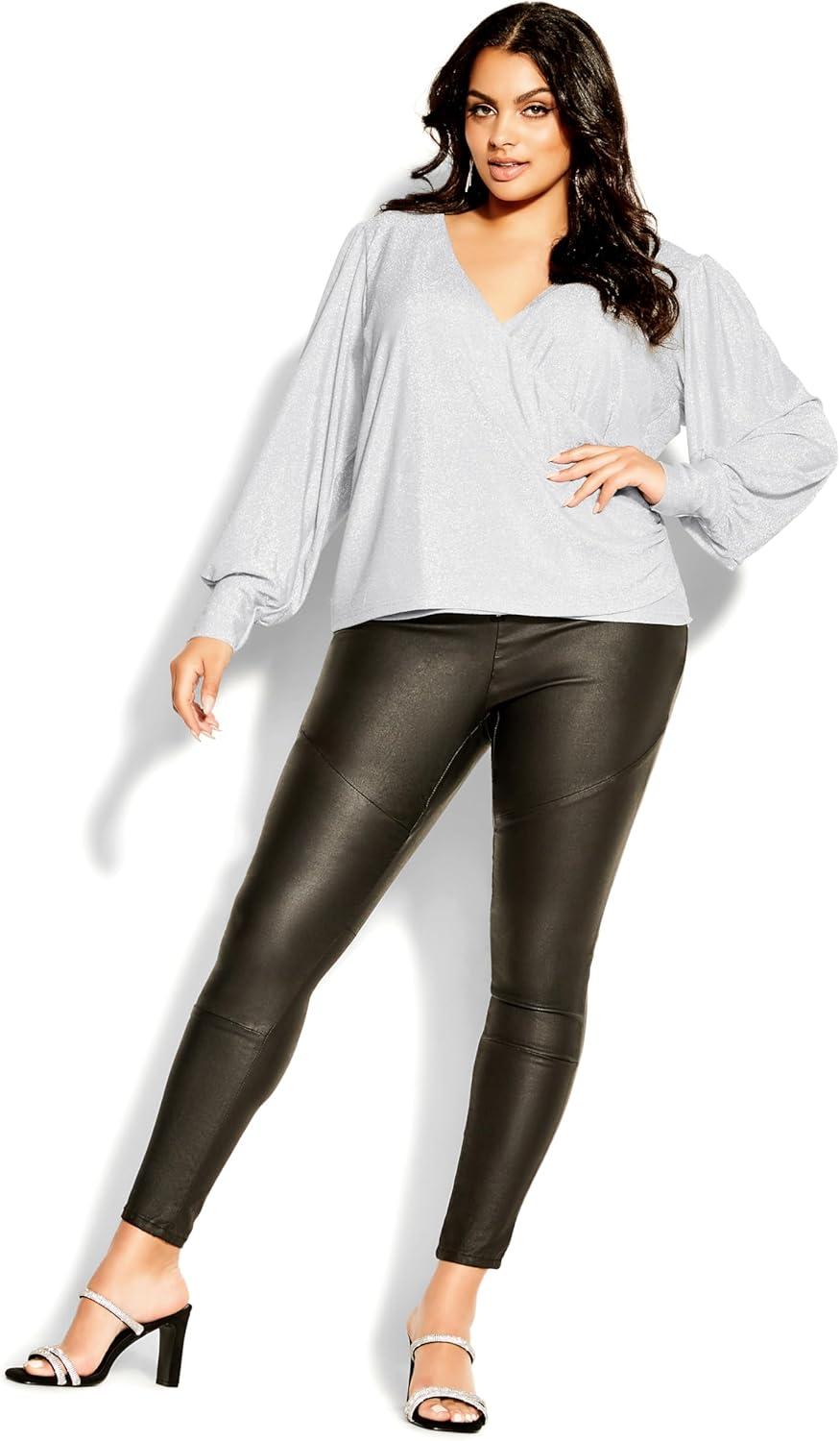 image:imageCity Chic Womens Plus Size Top GlowingSilver