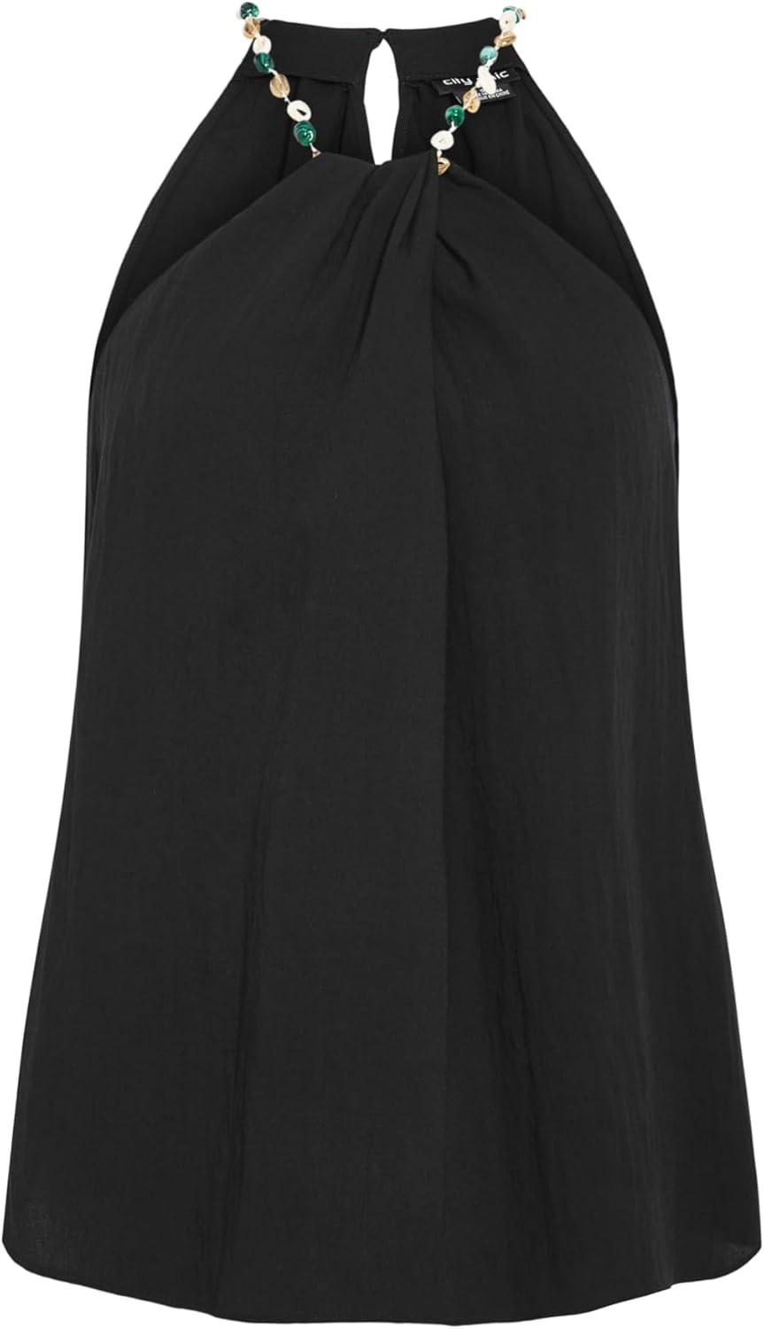 image:imageCity Chic Womens Plus Size Top Island DetailBlack
