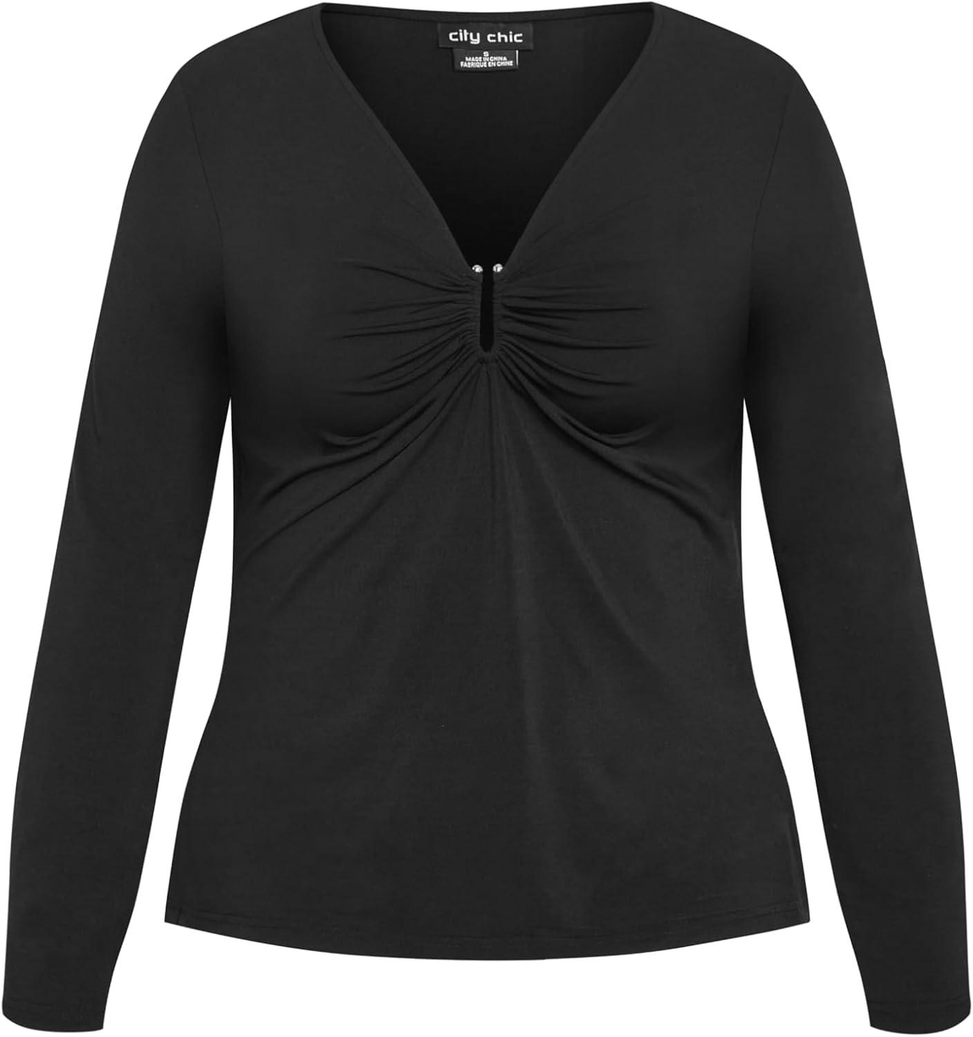 image:imageCity Chic Womens Plus Size Top IzzyBlack