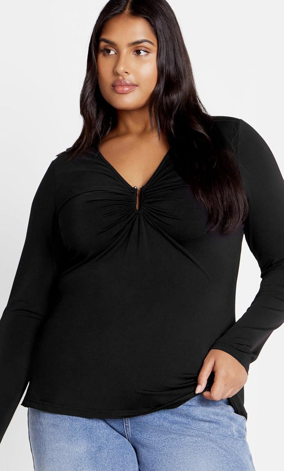 image:imageCity Chic Womens Plus Size Top IzzyBlack