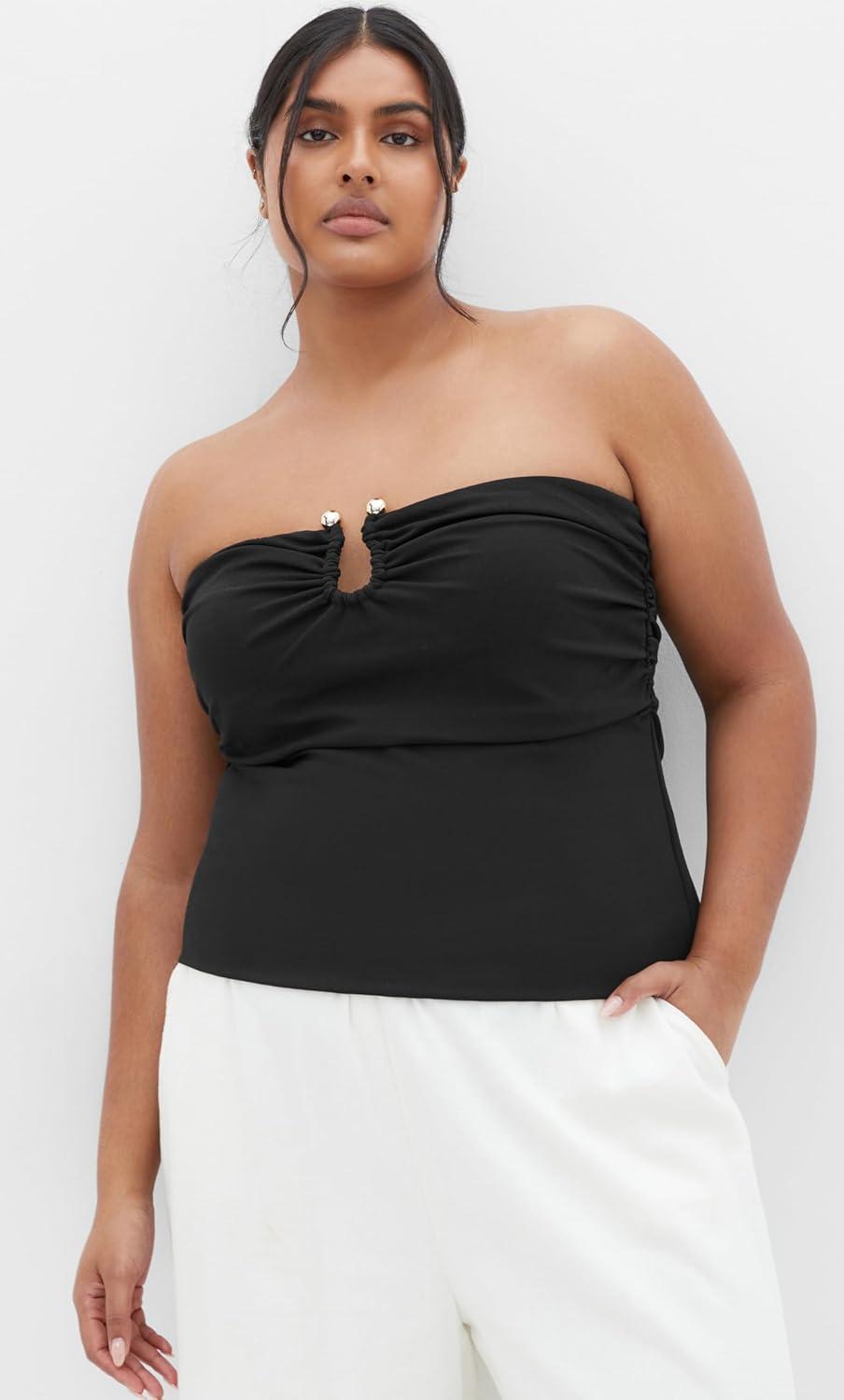 image:imageCity Chic Womens Plus Size Top LilaBlack