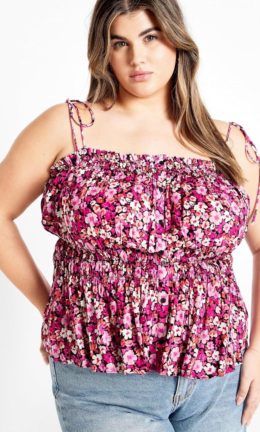 image:imageCity Chic Womens Plus Size Top Lyla PrintDitsy Wave