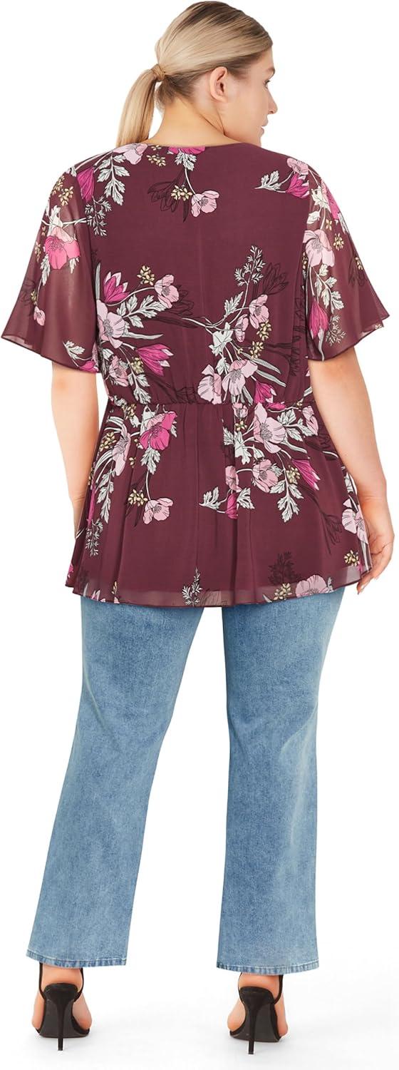 image:imageCity Chic Womens Plus Size Top MavisRed Floral