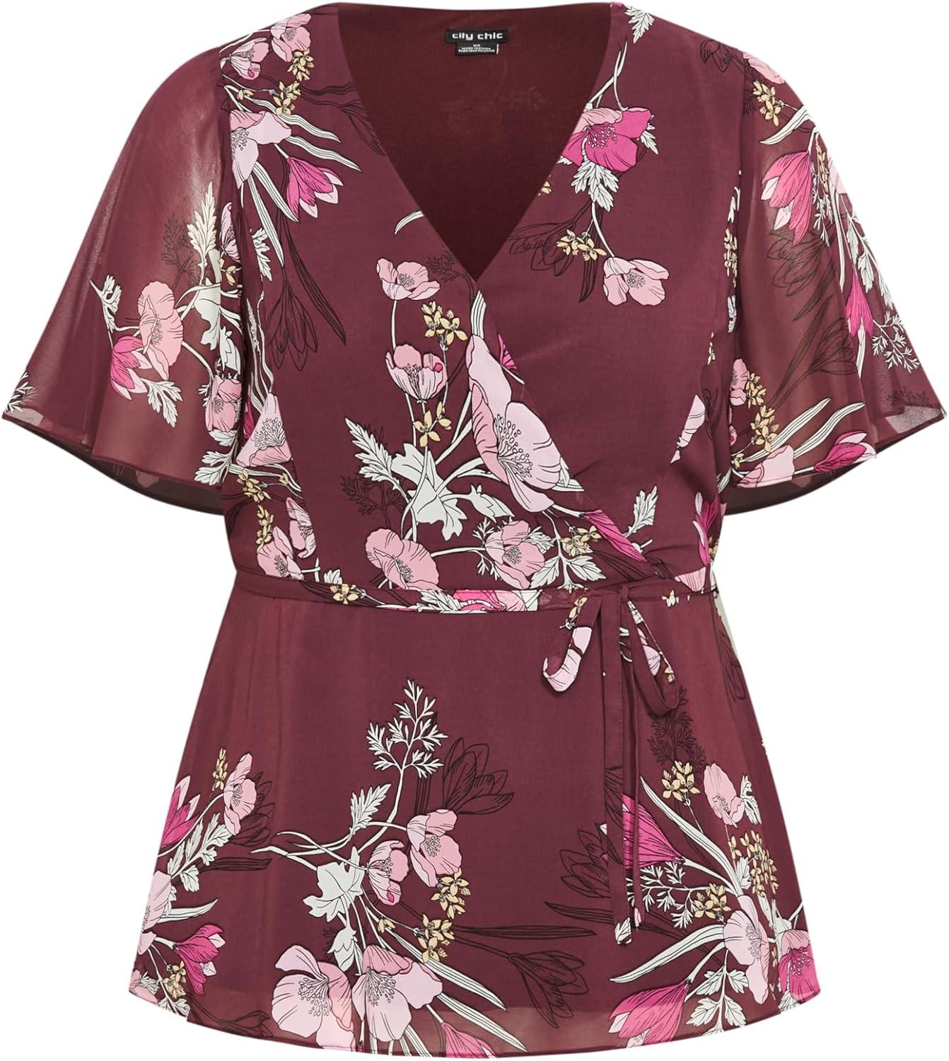 image:imageCity Chic Womens Plus Size Top MavisRed Floral