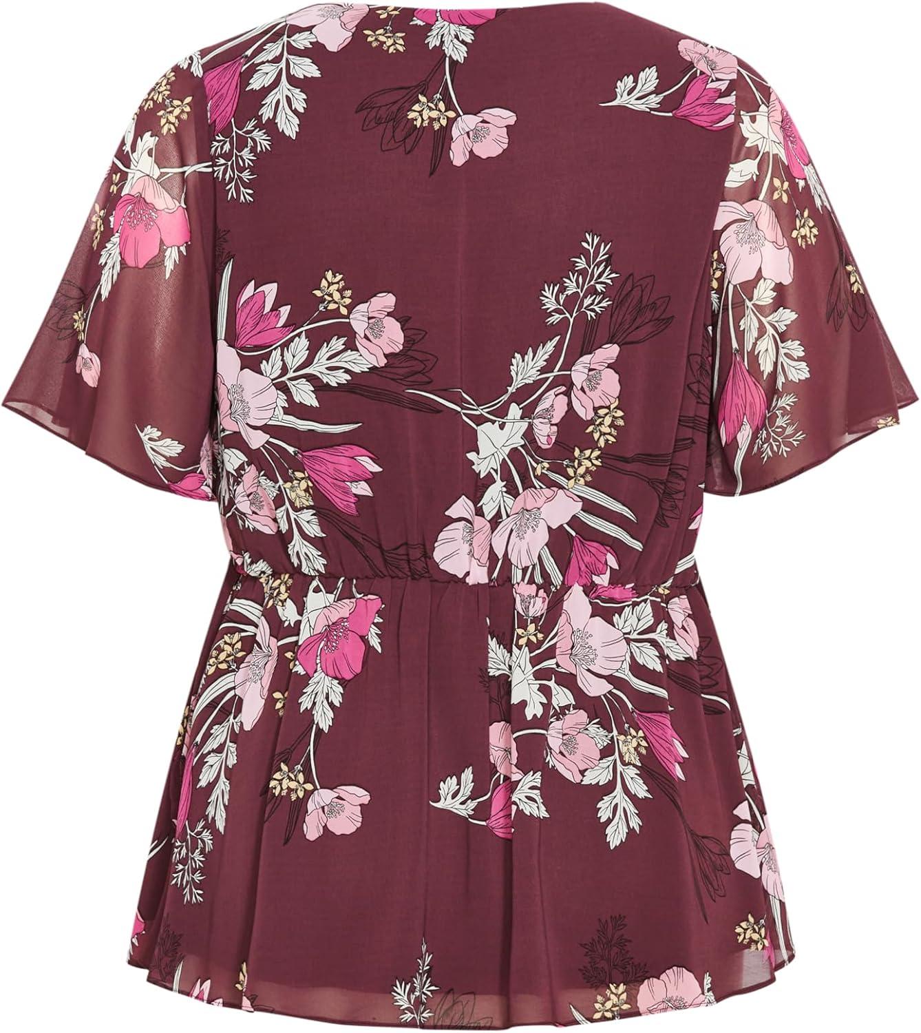 image:imageCity Chic Womens Plus Size Top MavisRed Floral