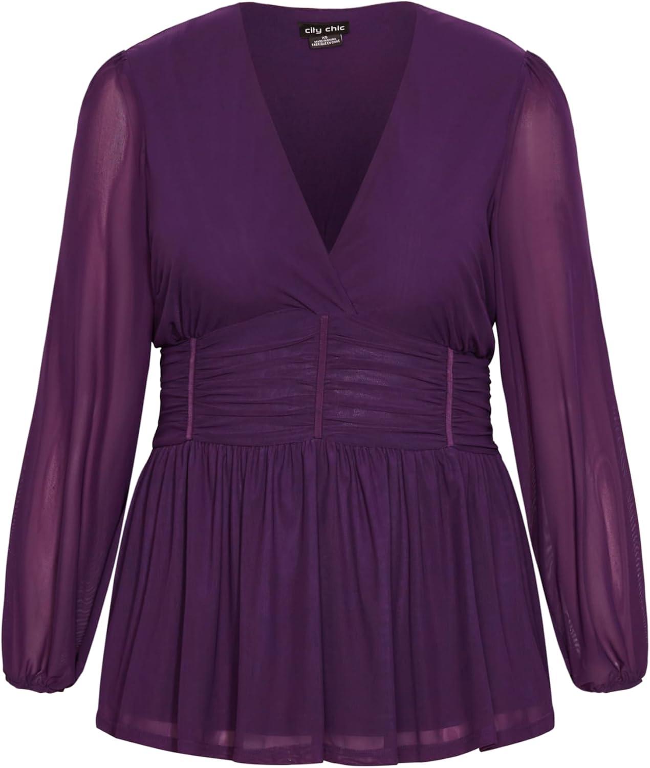 image:imageCity Chic Womens Plus Size Top NiaPurple