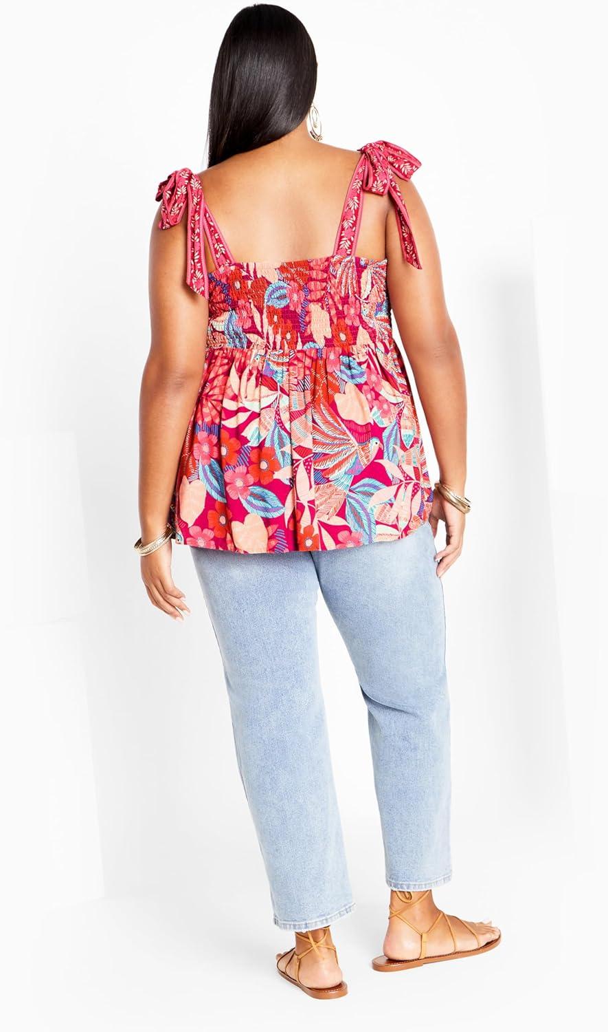 image:imageCity Chic Womens Plus Size Top Paradiso Print