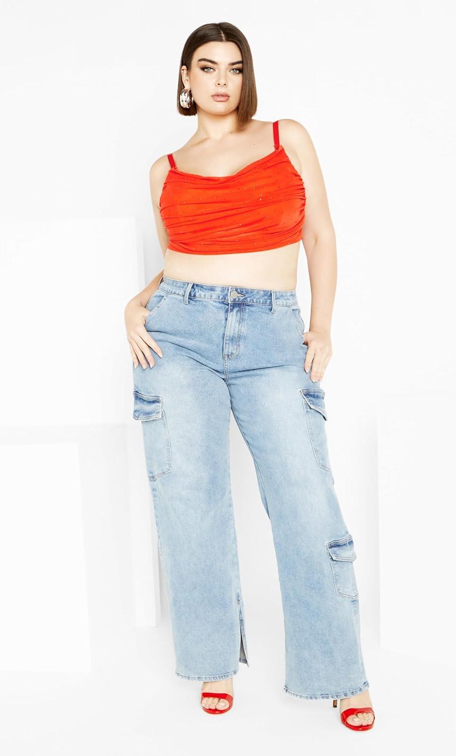 image:imageCity Chic Womens Plus Size TopKieraOrange
