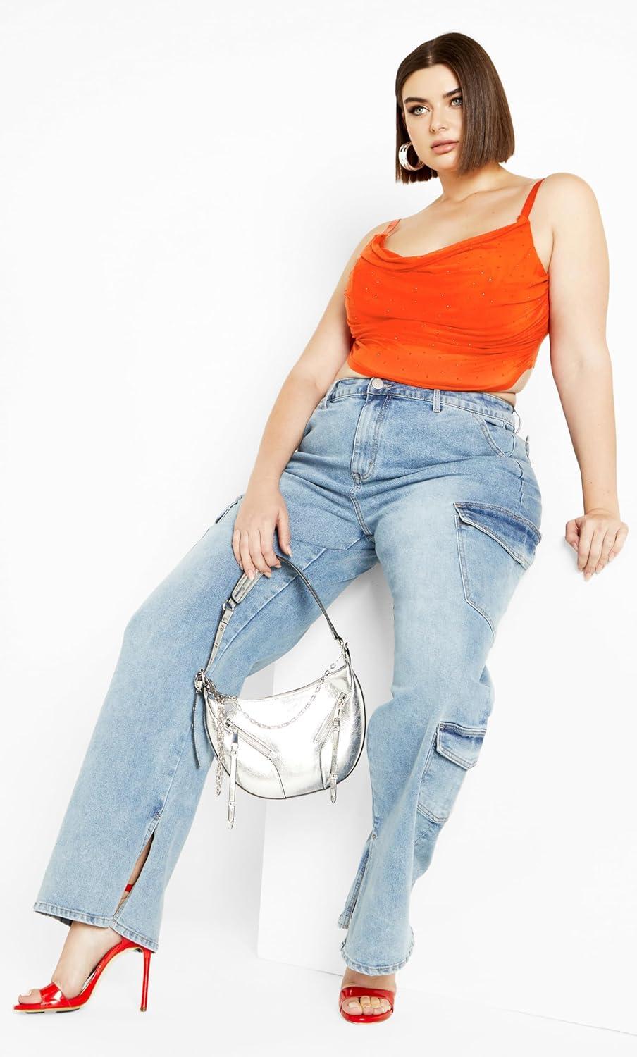 image:imageCity Chic Womens Plus Size TopKieraOrange