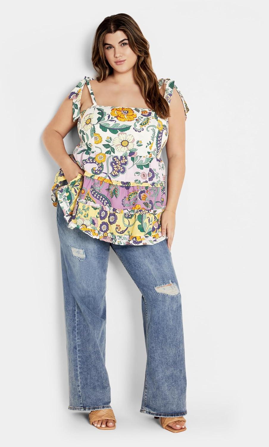 image:imageCity Chic Womens Plus Size Tunic CleoJacaranda Splice