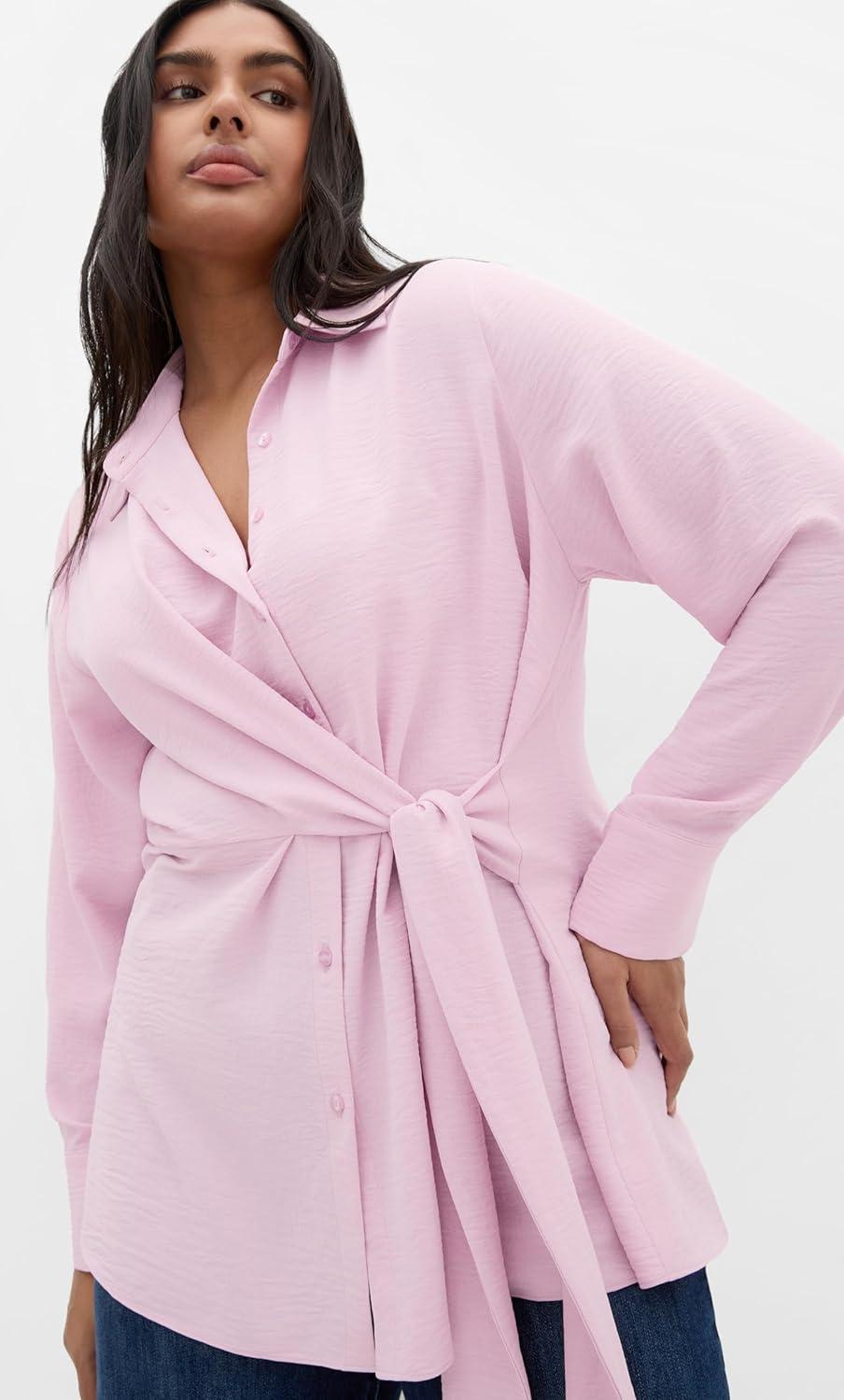 image:imageCity Chic Womens ShirtTelia Side TieSoft Pink