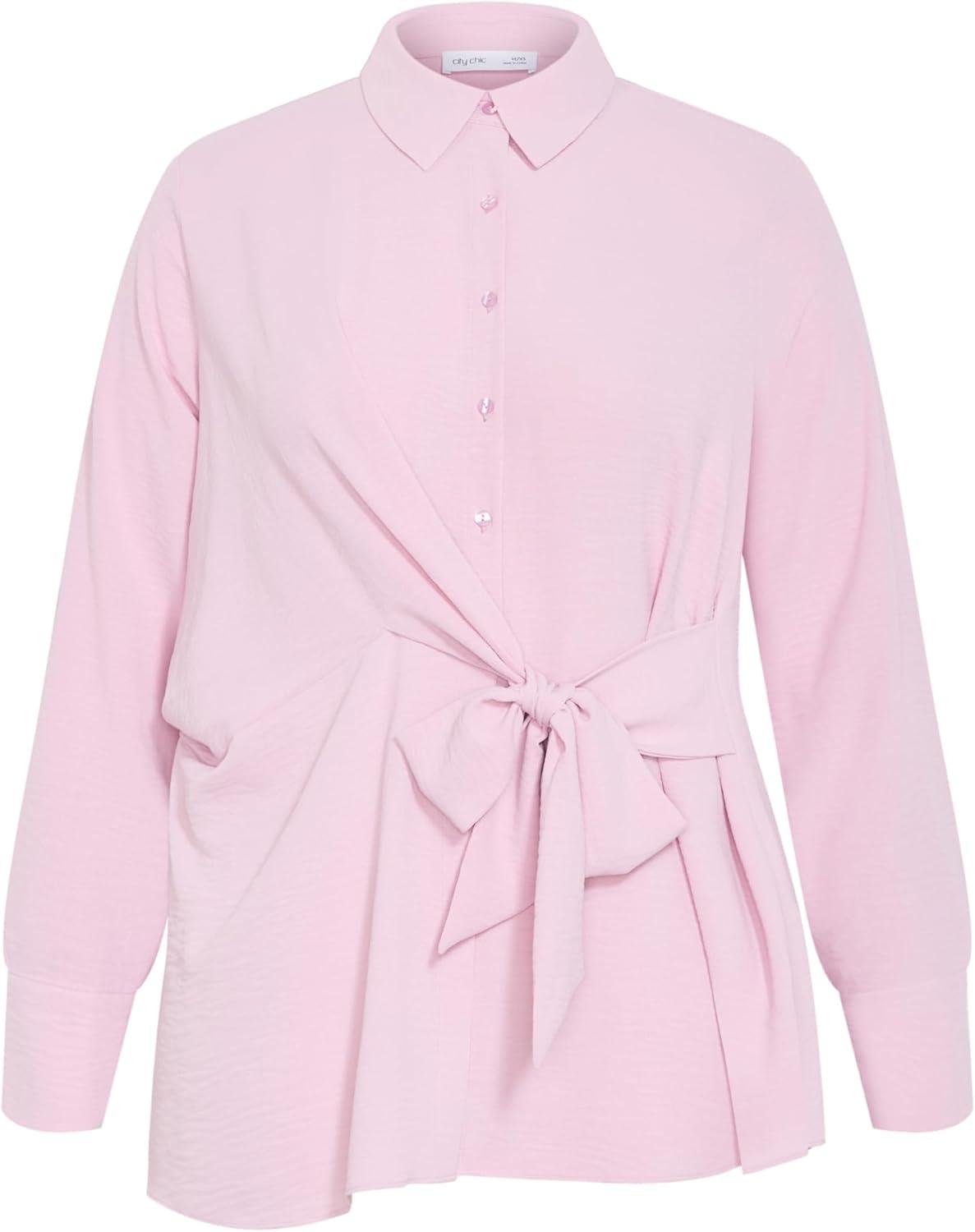 image:imageCity Chic Womens ShirtTelia Side TieSoft Pink