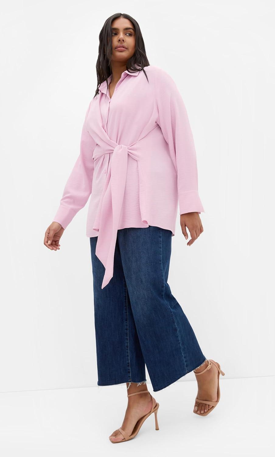 image:imageCity Chic Womens ShirtTelia Side TieSoft Pink
