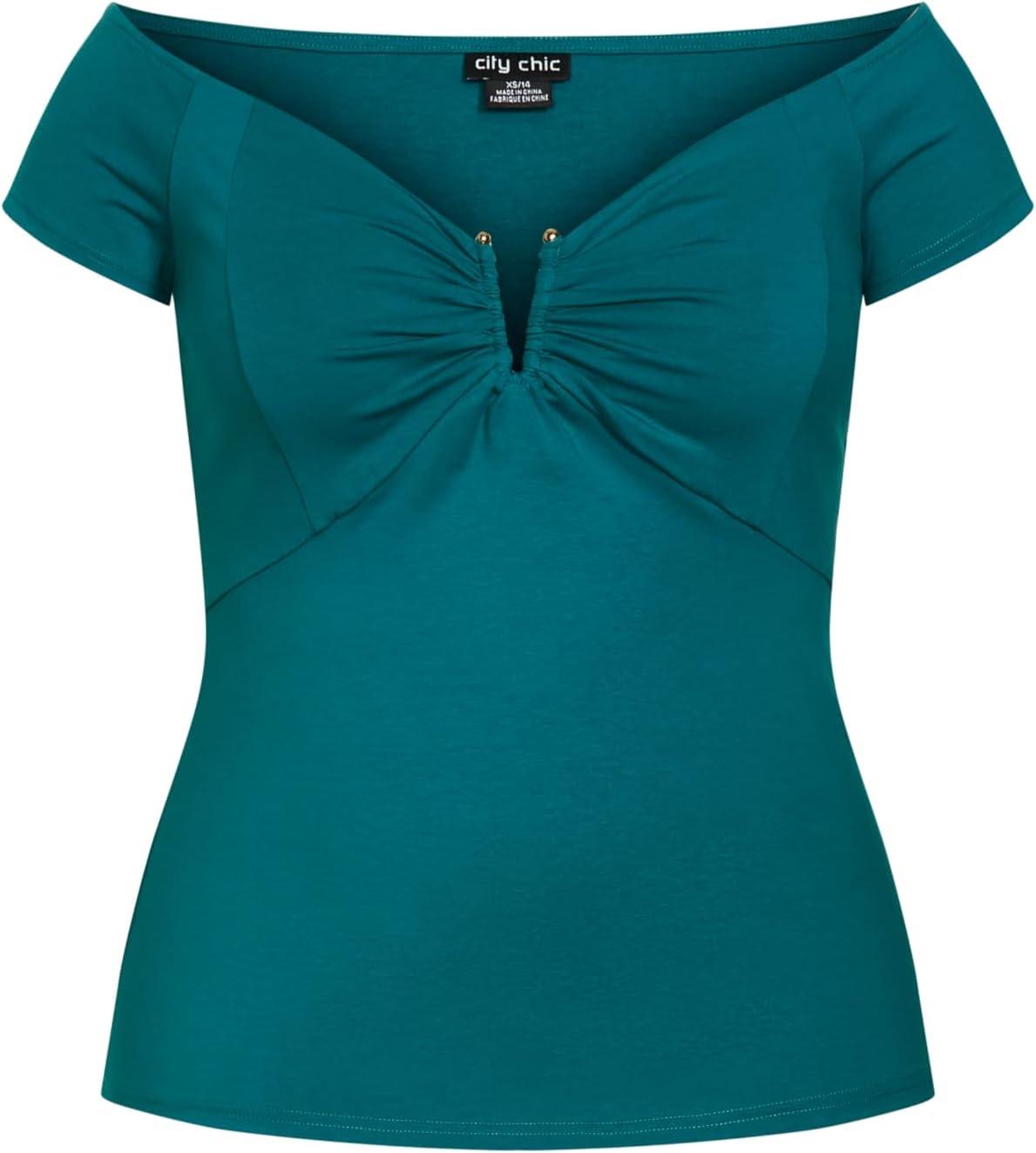 image:imageCity Chic Womens Top Isla Off ShoulderBlue