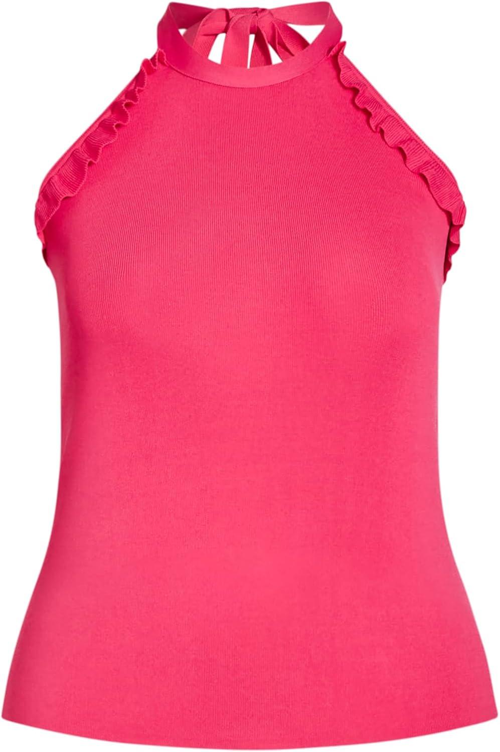 image:imageCity Chic Womens Top RuffleVibrant Pink