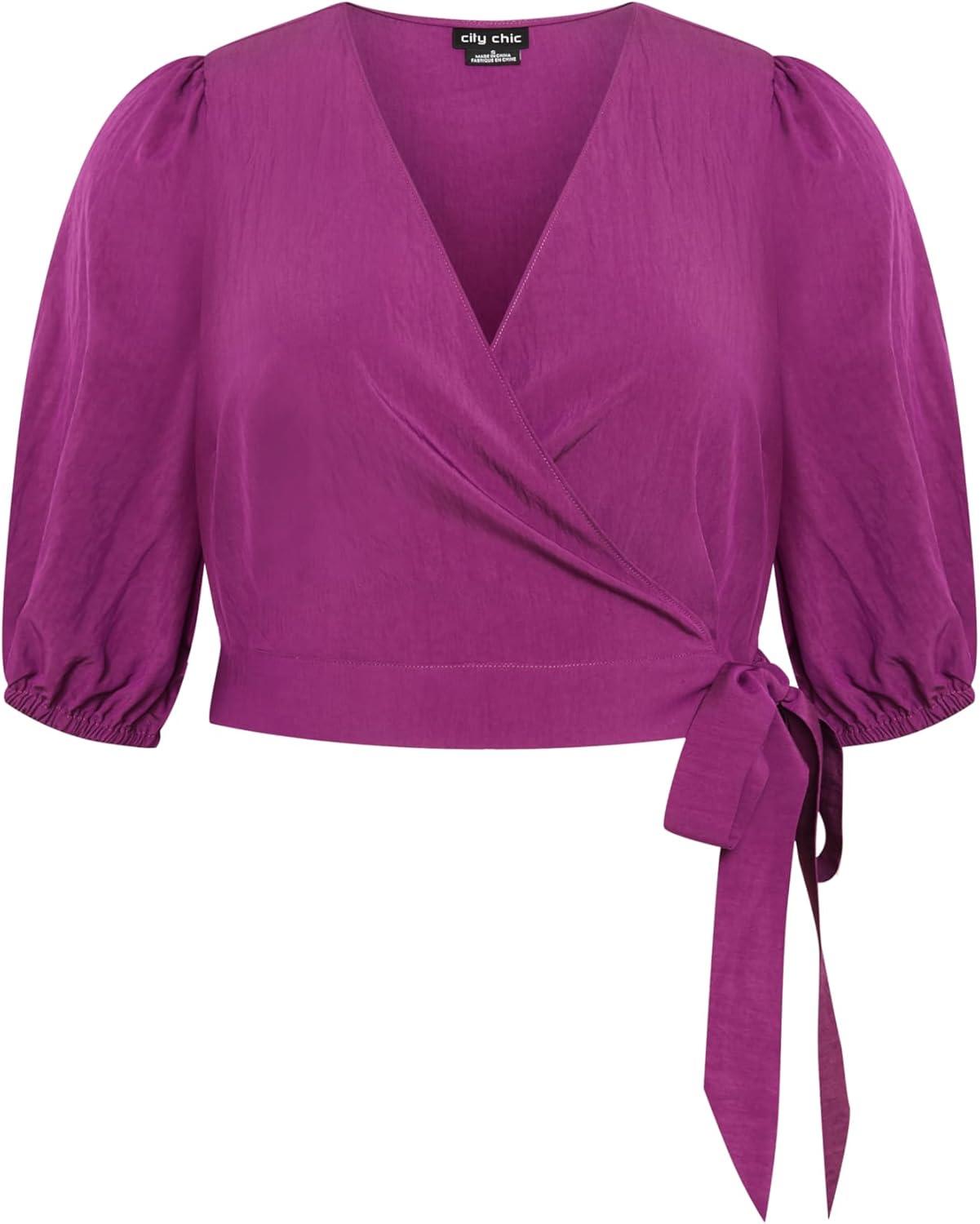 image:imageCity Chic Womens Top Tie KiraMagenta