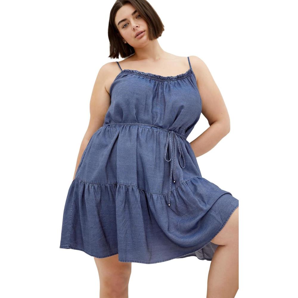 image:imageCity Chic Womens DressSweet Tiers MiniDark Wash