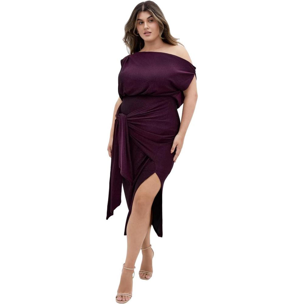 image:imageCity Chic Womens Midi Cocktail Dress  PalomaSpiced Plum