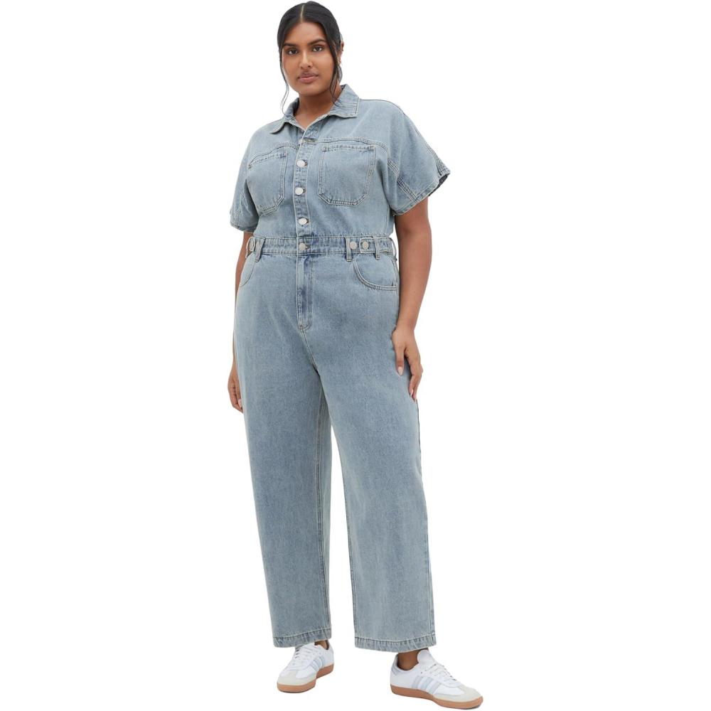 image:imageCity Chic Womens Plus Size Boiler Suit  KarsynLight Denim