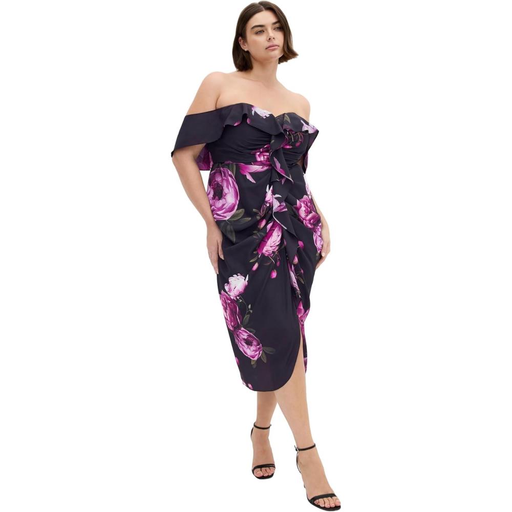 image:imageCity Chic Womens Plus Size Cocktail Dress Gina PrintMulti Bloom