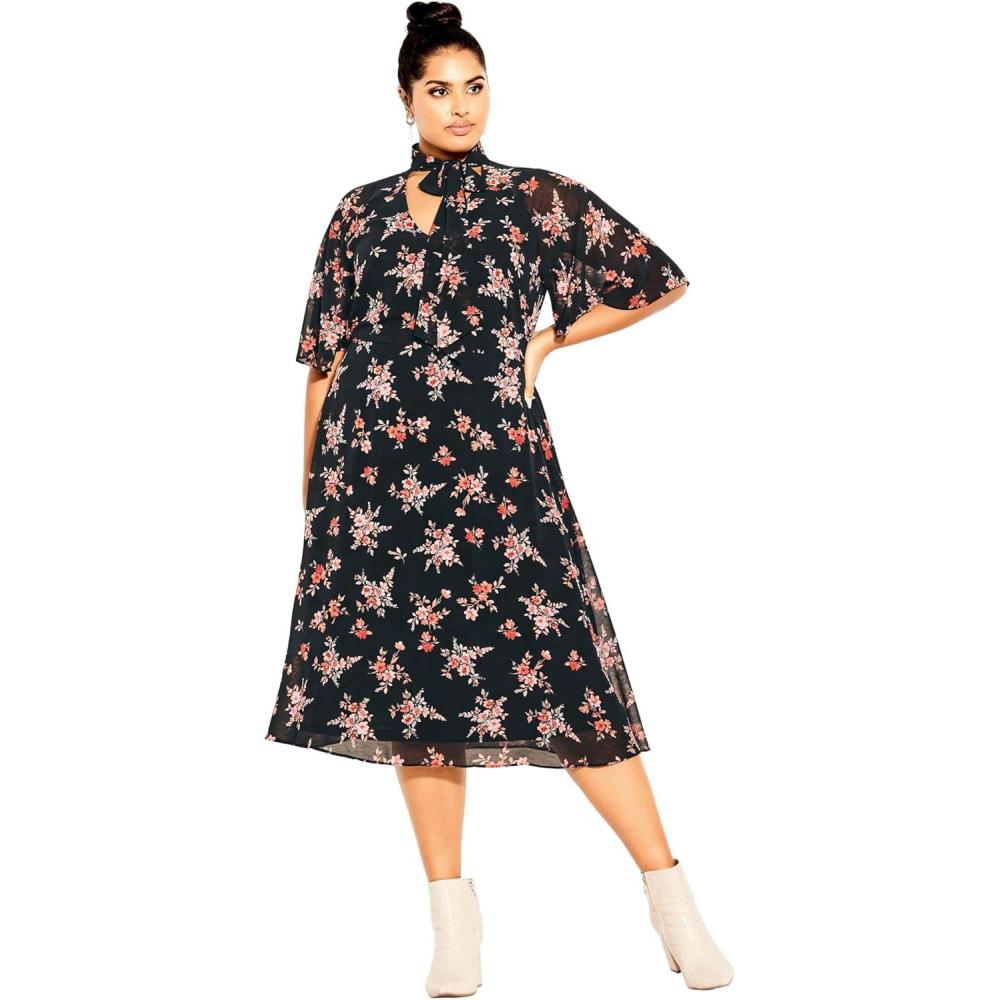 image:imageCity Chic Womens Plus Size Dress  AlexandraBlack Ditsy Bloom