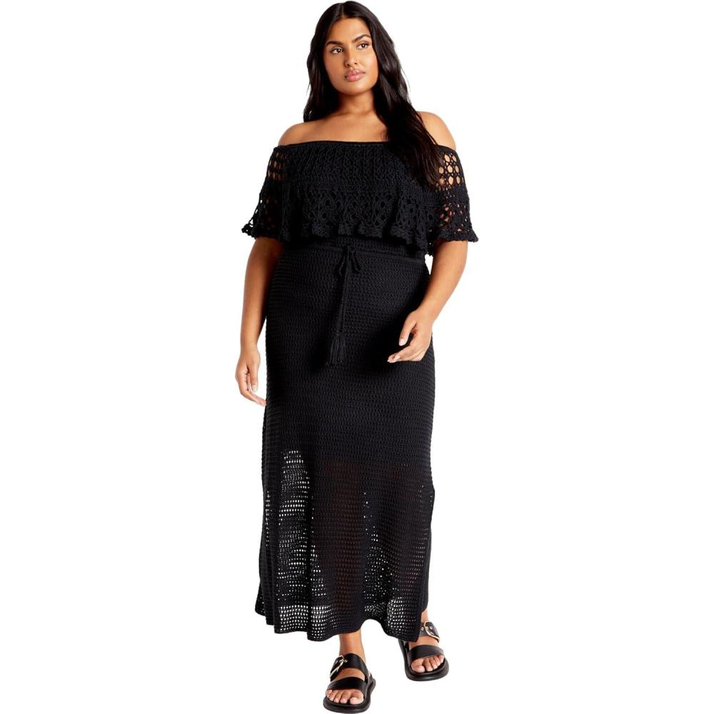 image:imageCity Chic Womens Plus Size Dress  Callie CrochetBlack