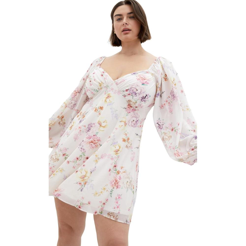 image:imageCity Chic Womens Plus Size Dress  Flirty Floral Print MiniFlirty Floral