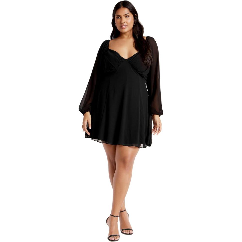 image:imageCity Chic Womens Plus Size Dress  Flirty FlounceBlack