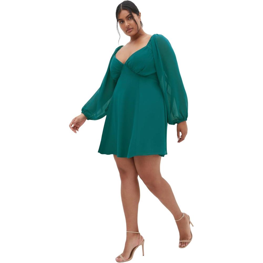image:imageCity Chic Womens Plus Size Dress  Flirty FlounceDeep Teal