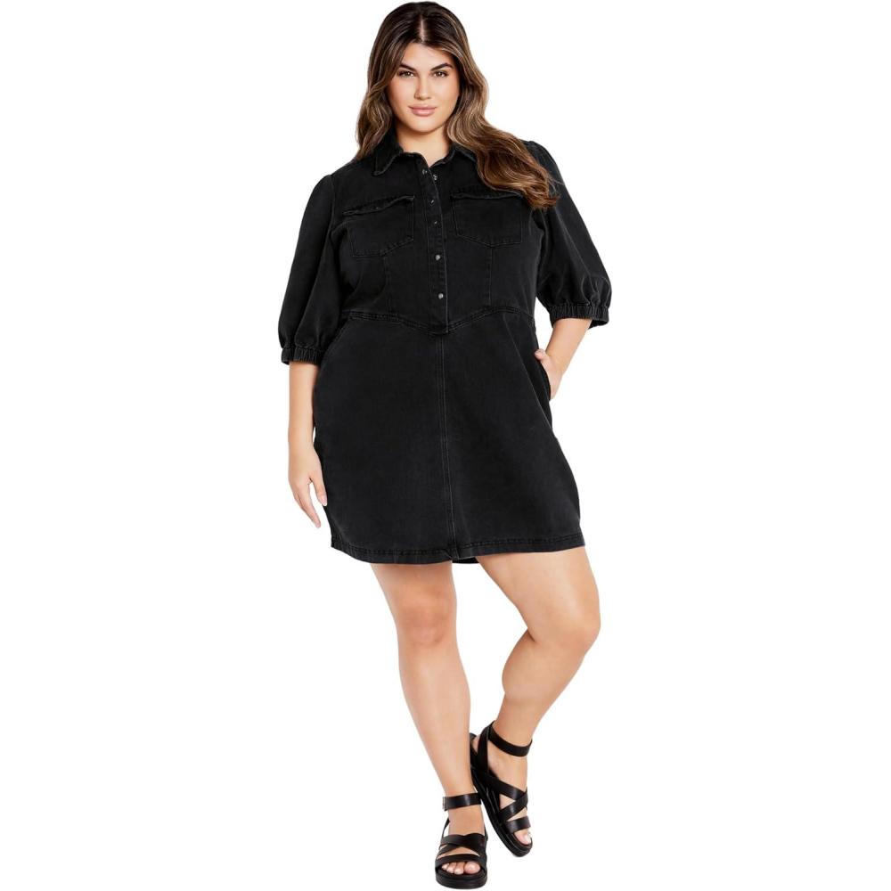 image:imageCity Chic Womens Plus Size Dress  Remi DenimBlack Wash