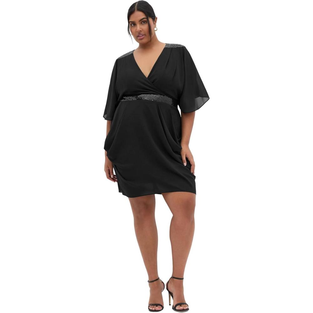 image:imageCity Chic Womens Plus Size Dress Sequin WrapDressSequin Wrap