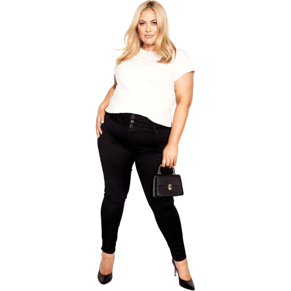 image:imageCity Chic Womens Plus Size Harley Corset Skinny Regular JeanBlack
