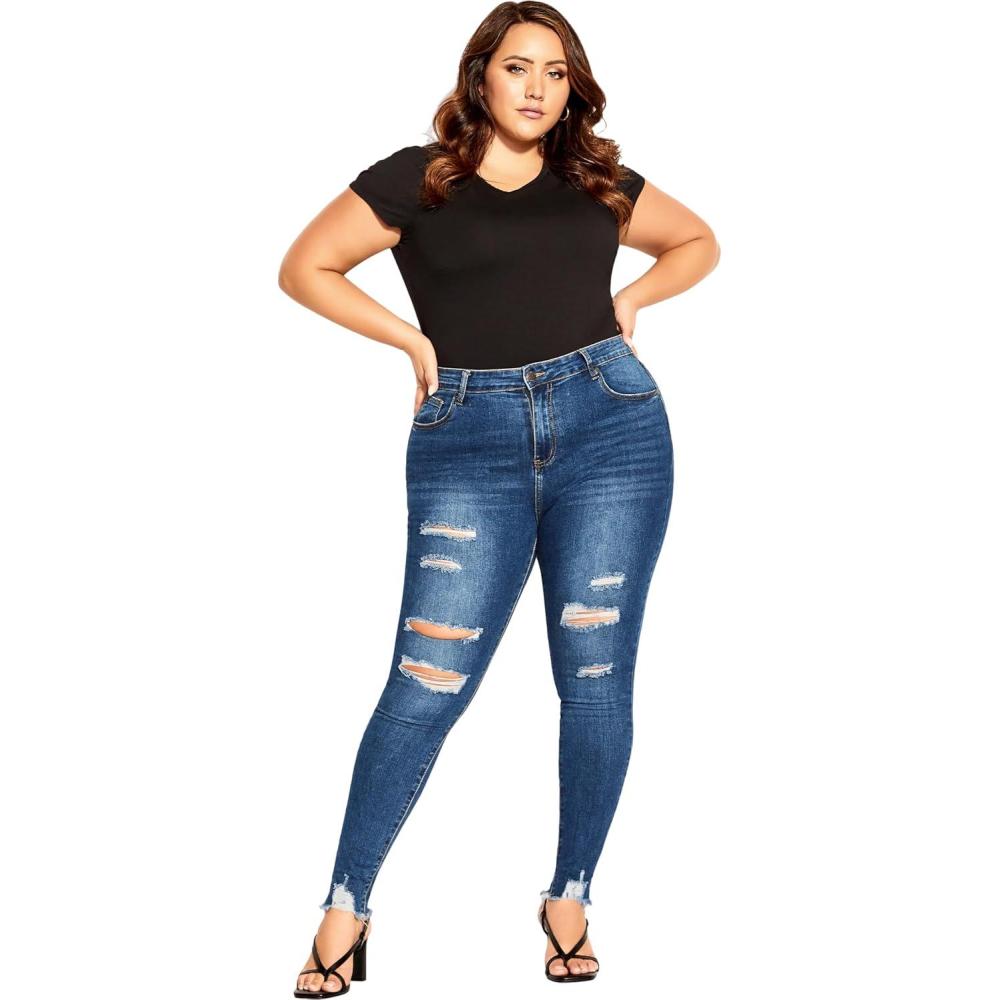 image:imageCity Chic Womens Plus Size Jean  Asha Wild RoseIndigo