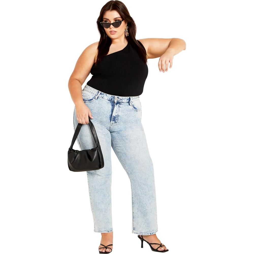 image:imageCity Chic Womens Plus Size Jean  Harley AyeshaBleached Out Blue